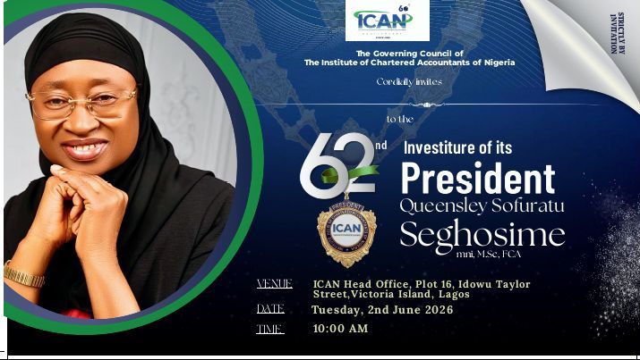 AANI CONGRATULATES QUEENSLEY SOFURATU SEGHOSIME, FCA, mni (SEC 34, 2012), ON HER INVESTITURE AS THE 62ND PRESIDENT ICAN